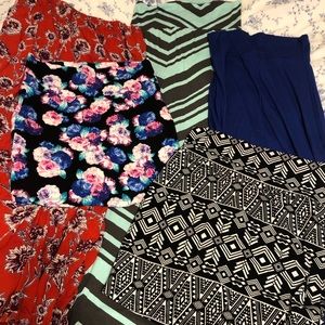 3 maxi skirts and 2 mini skirts